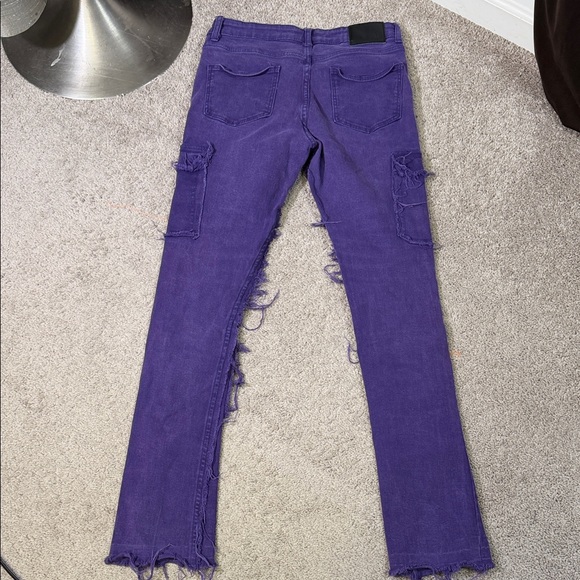 Kids Purple Cargo Jeans - Picture 4 of 4